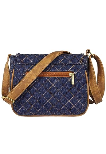 Lenna's Bolsa Transversal Feminina Tiracolo Pequena Jeans Azul L066