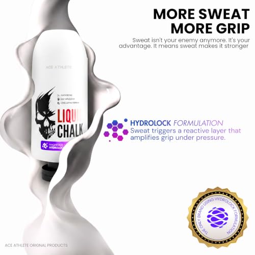 Image of Liquid Chalk for Gym & Weightlifting - Quick Dry, Non-Slip Grip | No Mess, Long-Lasting Hold for Lifting, Crossfit, Climbing & Calisthenics | India's 1st HydroLock Formulation | 6 Month Supply (250ML)