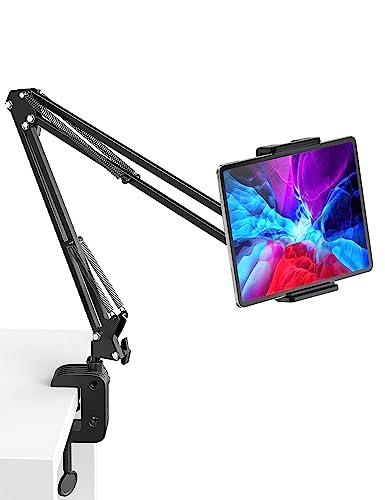 UGREEN iPad Holder for Bed Tablet Desk Stand Lazy Long Arm Adjustable 360° Rotating Clamp Reading Filming Mount Compatible with 12.9'' iPad Pro Air Mini,iPhone 15 14 Pro Max,Galaxy Tab A9 A8 S24 Ultra