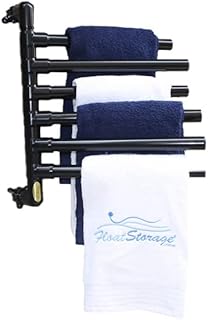 The Original Hanging Towel Rack - Wall-Mounted Outdoor Pool Towel Rack with 6 Swivel Arms for Convenient Storage - Patented Rust-Free and Durable PVC Towel Rack Design - No Assembly Required (Black)