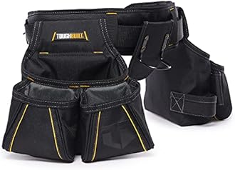 ToughBuilt - Carpenter Tool Belt with Spacious Pockets and 2 Hammer Holders - (TB-303-4)