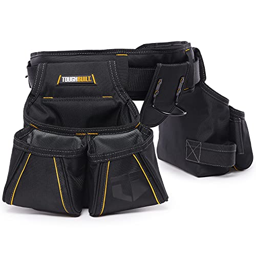 ToughBuilt - Carpenter Tool Belt with Spacious Pockets and 2 Hammer Holders - (TB-303-4)