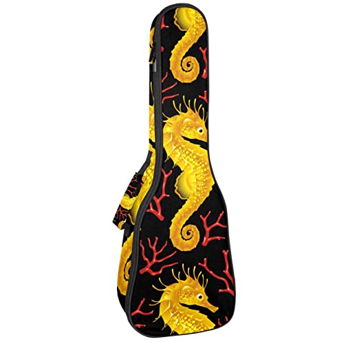 Sac robuste pour ukulélé de concert rembourré design hippocampe