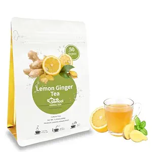 Samcci - Lemon Ginger Tea Bags, 50 Teabags - Great Hot or Iced – Aromatic, Natural, Pleasantly Spicy & Warming - Non-GMO - Caffeine-free - Support Healthy Digestion & Boost Immunity