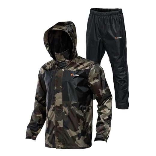 Rodeel Waterproof Fishing Rain Suit for Men (Rain gear Jacket & Trouser Suit)