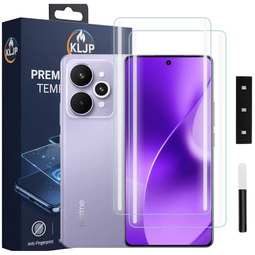 Image of Premium HD+ UV Tempered Glass Screen Protector For Realme 15 5G / Realme 15 Pro (Pack 2) Full Adhesive UV Curved Screen Protector Case Friendly HD Clarity with Installation Kit