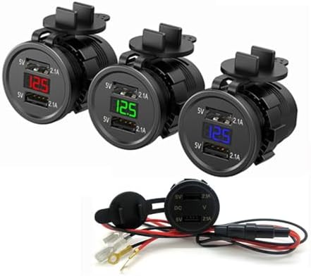 Duty Aluminum Car Chargers with Double USB Port and Voltages Function for Trucks LED Potential Display Car Chargers