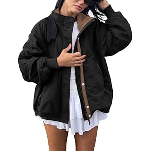 Womens Windproof Outdoor Jacket Fleece Lined Zip Up Lightweight Coat with pockets Fall Travel Casual Wear