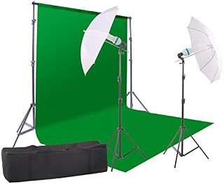 StudioFX 800W Chromakey Green Screen 10ft x 12ft Backdrop Photography Video Lighting Kit