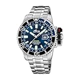 Reloj Lotus para Hombre 18938/3 Diver Caja de Acero Inoxidable 316l Plateado Correa de Acero Inoxidable 316l Plateado