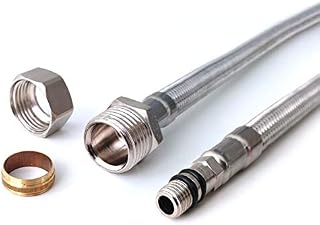 Xcel Home 2 x 10mm x 15mm Compression BSP (600mm Long) Kitchen/Basin Monobloc Mixer Tap Connector Flexi Pipes Tails -FBA