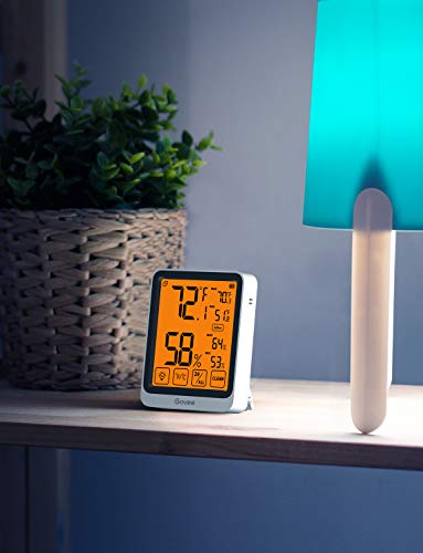 Govee Bluetooth Thermometer Hygrometer With 4.5 Inch Large Backlight Lcd Touchscreen, Digital Temperature Humidity Monitor With App Alerts, 2 Years Data Record & Export, For Nursery Room Greenhouse #TOP7