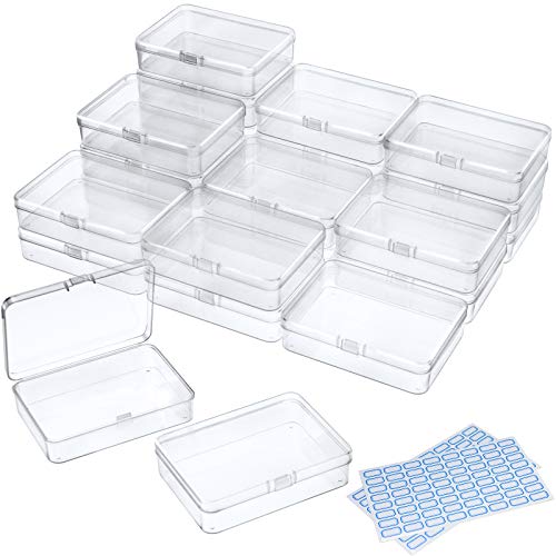 15 Pièces Petite Boite Plastique Avec Couvercle Rabattable Transparent