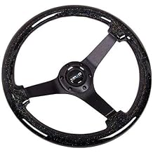 Auto Dynasty NRG Innovations Rein Replacement forced RST-036BSB-BK 350mm 3" Deep Dish Neo Chrome Spoke Galaxy Sparkle Wood Steering Wheel