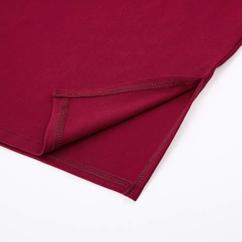 GRACE KARIN Women's Hips-Wrapped Long Sleeve Party Midi Dress Size L Wine