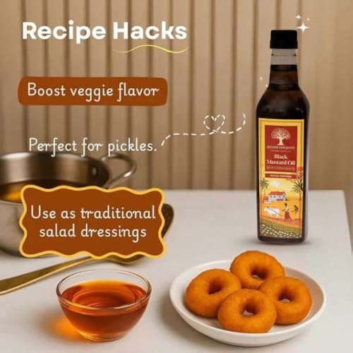 Image of Jeevan Sanskriti Black Mustard Oil 1L x 5 | Wood | Pressed Cold Pressed Lakdi Ghani | Pure | Natural | Unrefined Cooking & Massage Oil | 5Litre