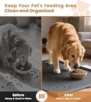 Dog Food Mat 36"x24", Waterproof Dog Bowl Mat, Grey — image 6