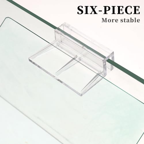 Image of Sliverdew 6 PCS Aquarium Lid Clips for Thickness 12mm, Clear Acrylic Fish Tank Lid Holder Aquarium Hoods Support Clamps for Rimless Fish Tank Glass Top