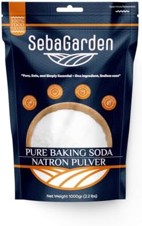 Seba Garden Natron 1kg – Premium Lebensmittelqualität Backsoda – Wiederverschließbarer Beutel – zum Backen, Kochen, Reinigen, Gerüche neutralisieren – Natürlich & Vielseitig