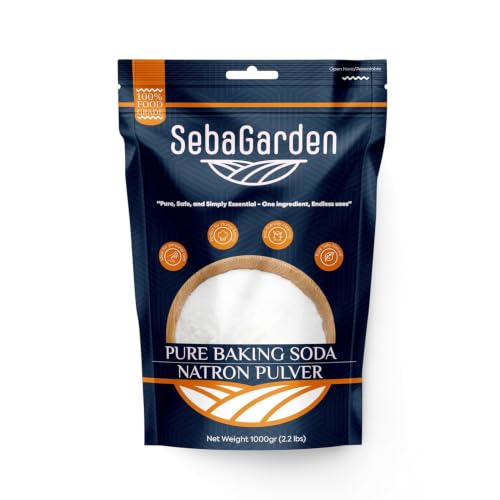 Seba Garden Natron 1kg Premium Lebensmittelqualität Backsoda Wiederverschließbarer Beutel zum Backen Kochen Reinigen Gerüche neutralisieren Natürlich & Vielseitig