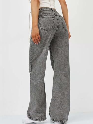 Image of KOTTY Women's High Waist Wide Leg Jeans Stretchable Denim Casual Wear for Modern Styling