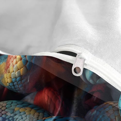 Housse de couette imprimé 3D serpents en microfibre durable - 8