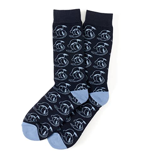 Donald Duck Patterned Blue Men's Cotton Socks, One size fits most (up to men's size 12), Officially Licensed2