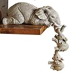 1. Elefant dreiteiliges Ornament, eine Mutter Elefant Haken zwei süße Baby-Elefanten mit ihrer Nase.