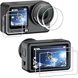 AMAZEAR Displayschutz & Objektivschutz für DJI Osmo Action 6 Zubehör (6er Pack), Action6 Pro Panzerglas Schutzfolie,objektiv, Ultra HD objektiv, 9H Härte, Kratzfest,HD Klar Panzer Schutz Glas
