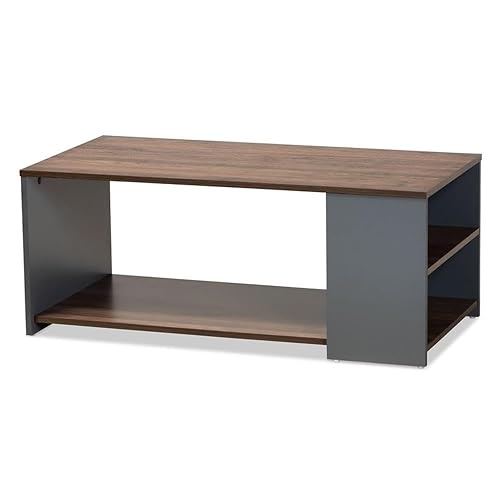 Thornton Modern and Contemporary Two-Tone Walnut Brown and Grey Finished