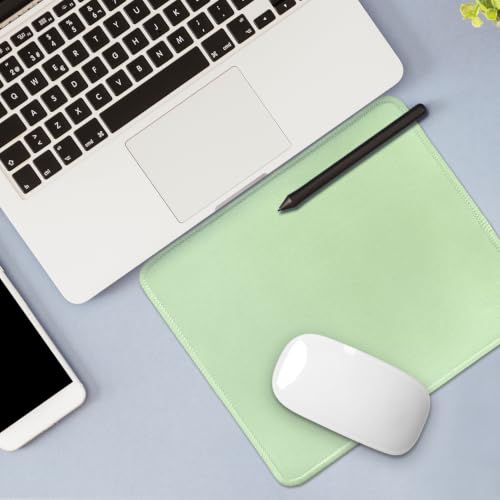 Image of FROGIGO Mouse Pad with Stitched Edges - Solid Color Mousepad for Women, 9.25 x 7.75 inch Washable Square Desk Pad, Non-Slip Rubber Base, Office Home Laptop Accessories - Sage Green