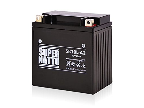 SUPER NATTO バイク用バッテリーSB10L-A2(YB10L-A2 GM10Z-3A FB10L-A2 YB10L-A互換) シールド型 メンテナンスフリー