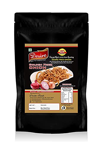 Image of Desire Golden Fried Onion (Birista) 900 Gram |Crispy Pyaz Flakes | Ready-to-Use for Biryani, Gravies, & Indian Curries