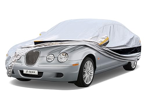 Holthly Sedan Car Cover Custom Fit JAG S-Type 1999-2008, Car Cover Waterproof All Weather for Automobiles, Sun Rain Dust UV Protection. (Ships from US Warehouse)