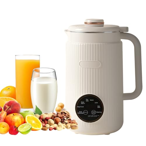 Máquina De Leche De Soja De 1200 Ml, Fabricadora De Leche De Nueces Y Soja Con 10 Cuchillas, 8 Menús, Seguridad Infantil Con Apagado Automático Autolimpieza, Incluye Recetas Para Leche Vegetal Diy