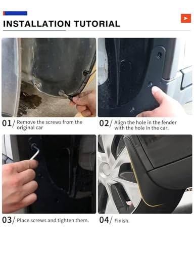 Bavettes pour auto 4 pièces rigides haute durabilité Duster 2012 - 7