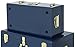Vixdonos Decorative Large Metal Box Storage Trunk Chest Set of 2 College Dorm Organizer with Hardware Hasps and Handle for Home Deocr,23.7X14.2X9.5 Inches,Dark Blue