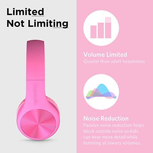 LilGadgets Connect+ Pro Kids Headphones with Mic & Cord, SharePort Technology, Over-Ear Foldable Headset, and Volume Limit 93db, Wired Inline 3.5mm Jack for School- Pink - Image 5