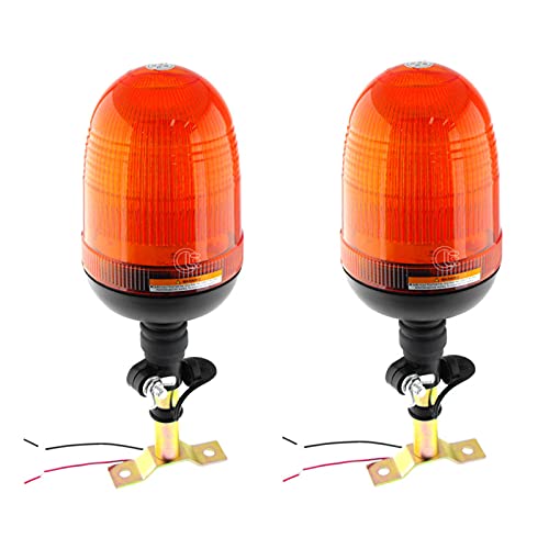 Luz estroboscópica ámbar de 60 LED con base ABS y montaje flexible para emergencias (Pack de 2) 2