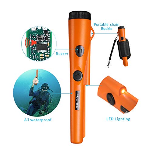 Pinpoint Metal Detector Pinpointer - Fully Waterproof With Orange Color Include A 9V Battery 360 Search Treasure Pinpointing Finder Probe With Belt Holster For Adults And Kids(Three Mode) #TOP3
