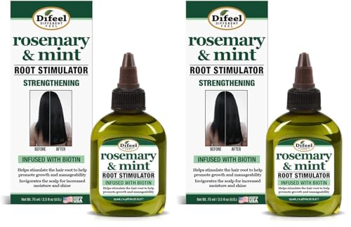 Image of Difeel Rosemary and Mint Oil Root Stimulator with Biotin 2.5 oz. - Hair Growth Scalp Treatment (Pack of 2)