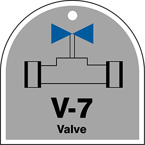 Tag ID de vanne V-7 plastique noir bleu blanc sur gris lot de 5