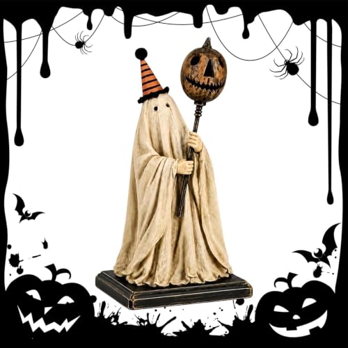 Figurine fantôme éclairée en résine déco Halloween durable - 6