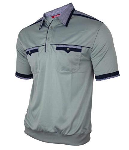 Preisvergleich Produktbild Soltice Herren Kurzarm Poloshirts mit versch. Kragen Muster, gestreifte Polohemden, Blousonshirts (M bis 3XL) (L, [D1] slategray)