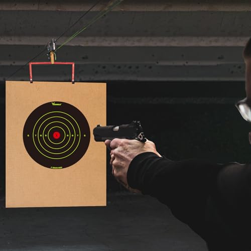 highwild stick splatter adhesive bullseye bright fluorescent yellow shooting targets - 8x8 inch