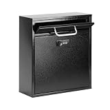 KYODOLED Wall Mount Mailbox for Outside, Combination Lock, Large, Black