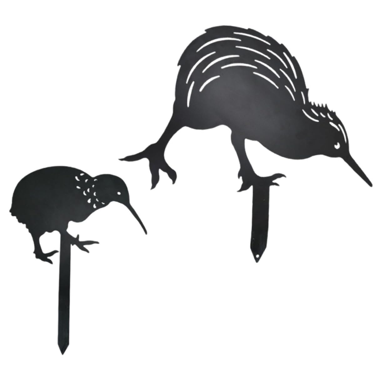 Milisten Iron Bird with Easy Placement Outdoor 2pcs Lawn Stake Decor Garden Stakes and Sturdy Classic Black