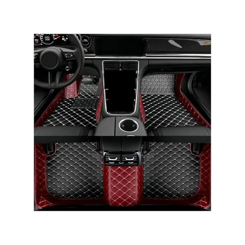 Alfombrillas para BR-V para DG1 para DG3 2020 2021 2022 2023 2024 2025 2026 Alfombrillas Coche Accesorios Interior(Black and Wine Red)