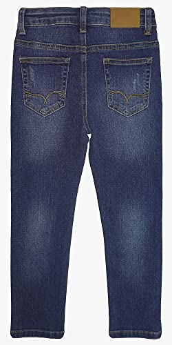 KIDSCOOL SPACE Boys Jeans,Kids Elastic Band Inside Ripped Holes Denim Pants2