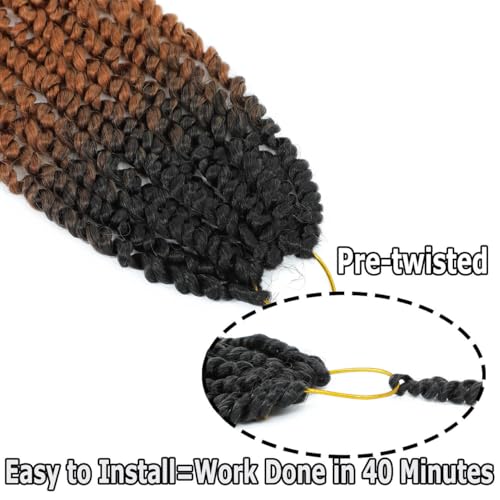 Bestlove 1B/30/613 Crochet Passion Twist Hair 8 pacotes de cabelo de crochê pré-torcido, cabelo tran